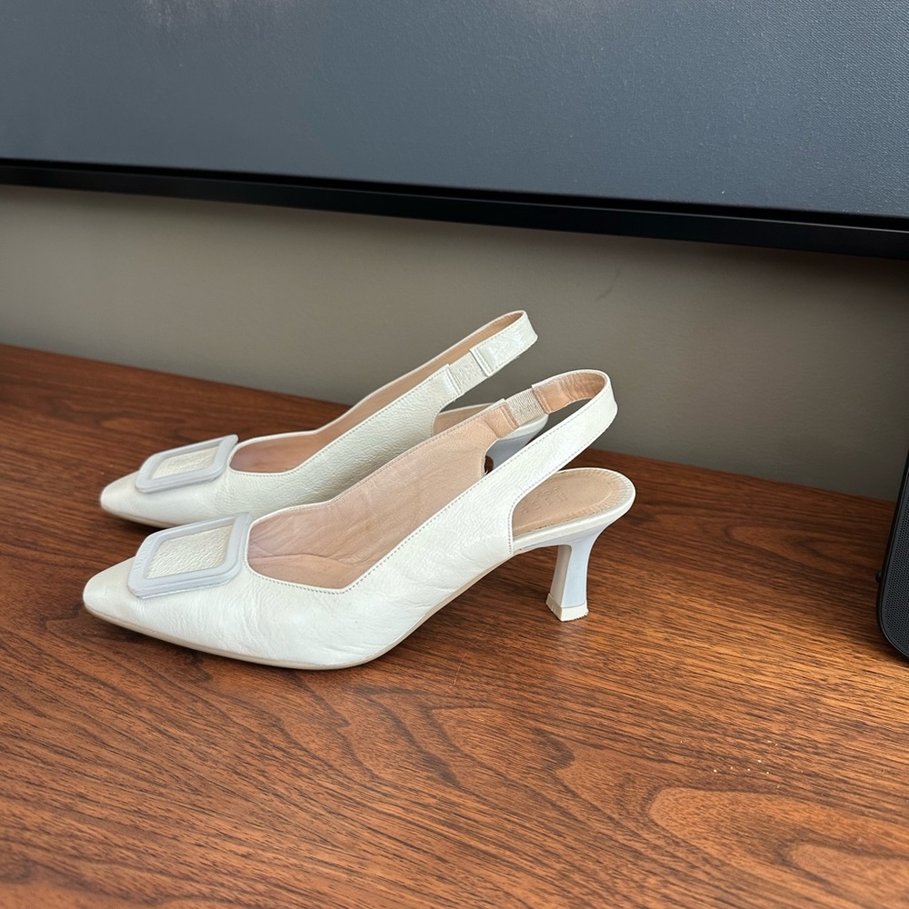 Cream Slingback Flats